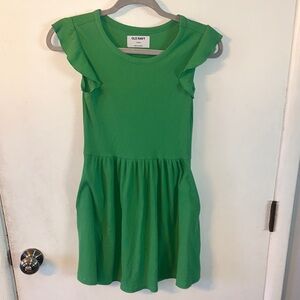 Old Navy Vibrant Green Ruffle Sleeve Dress